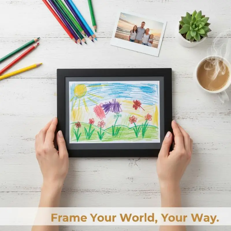 5 Pcs A4 Magnetic Display Board Wall Stick Frame Photo Certificate Adhesive Wall Frame Office Frame No Drilling Required Frame