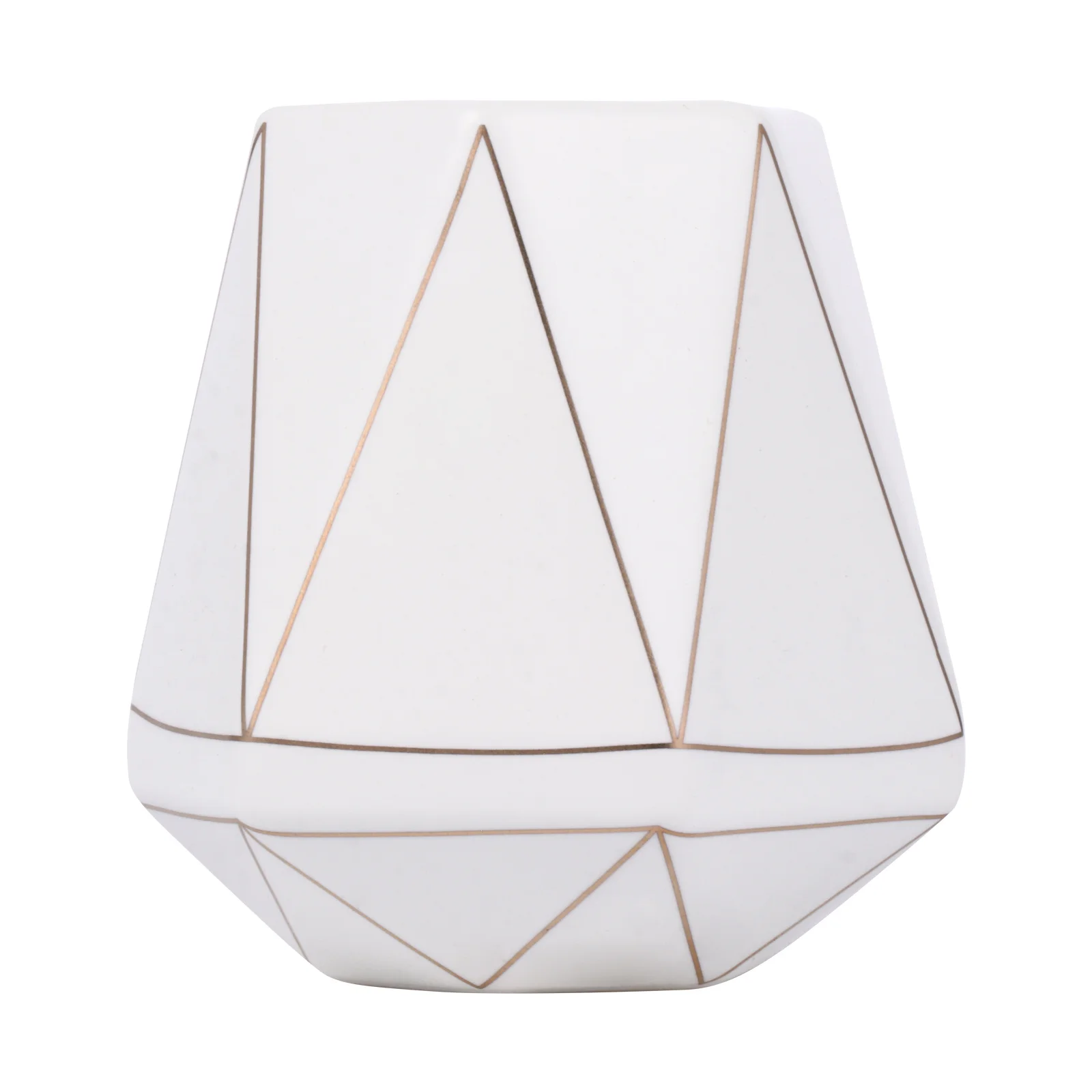 1Pcs Ceramic Pen Holder Geometric Multifunctional Pen Storage Container Brush Organizer for Home Office Desktop Decor