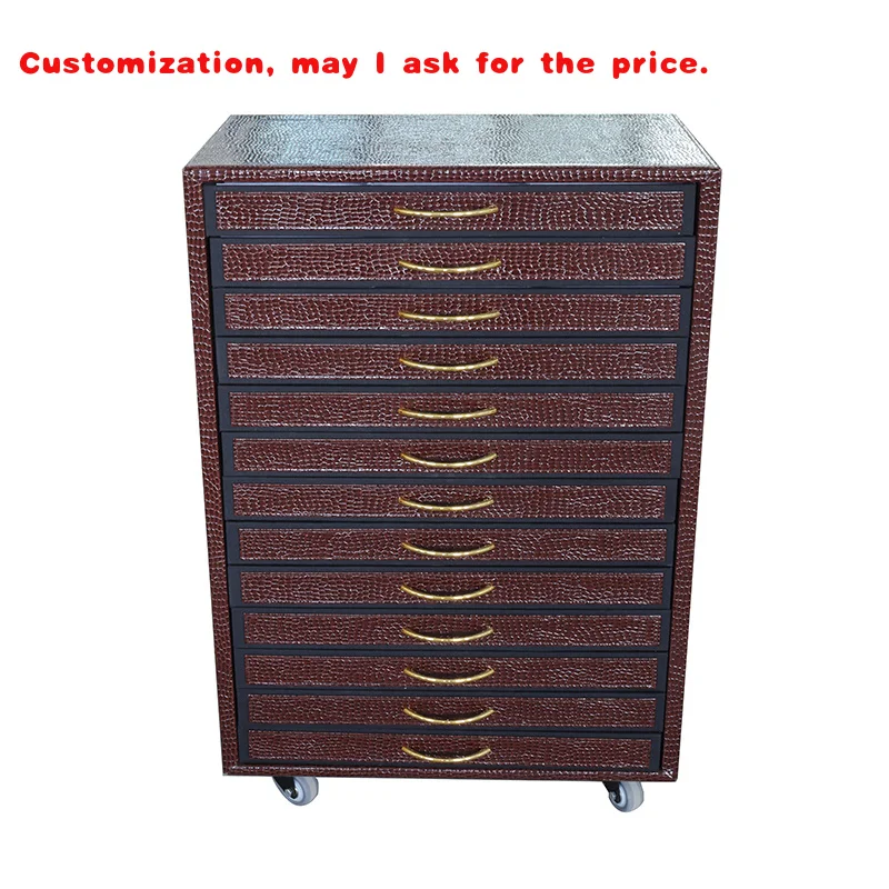 custom.Large Capacity PU 234  Eyeglasses Exhibition Display Sunglasses Storage Cabinet 13 Floors Optical Glasses Box with Wheel
