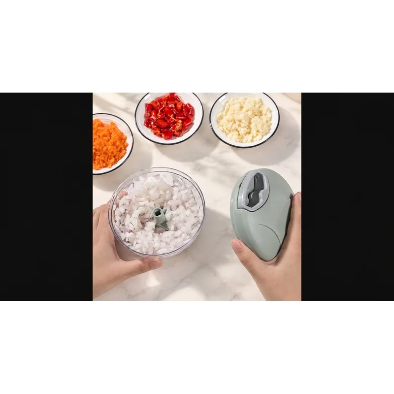 Hand-Rotated Vegetable Chopper 500/900ML, Manual Onion, Garlic & Meat Mincer Kitchen Tool