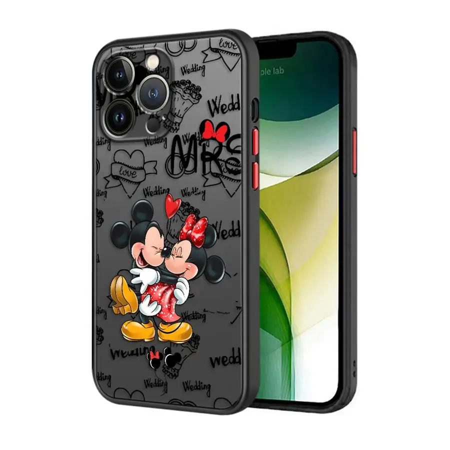 Custodia per iPhone XS Max 17Air 7 8 15 16 14Plus 12 13 11 17 Pro Max 13 Mini Cover morbida Disney Love Topolino Minnie