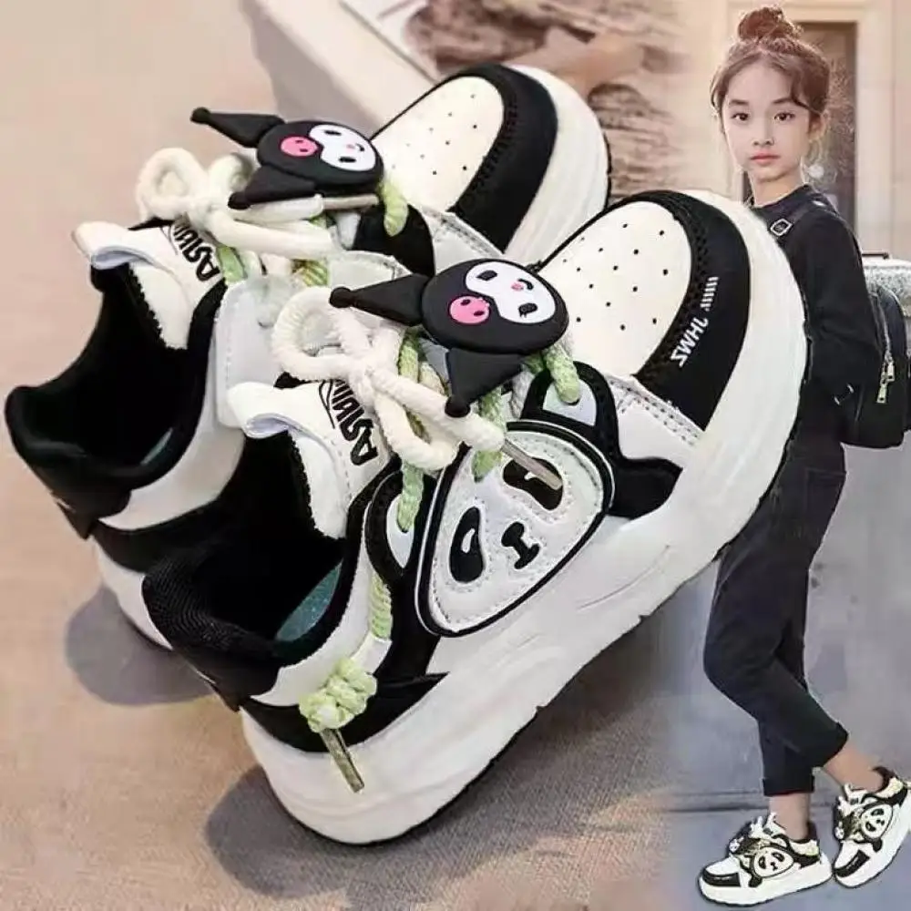 

Kawaii Sanrio Kuromi Girls Casual Shoes New Style My Melody Light Outdoor Sports Shoes Anti-Slip Board Shoes Children's Sneakers