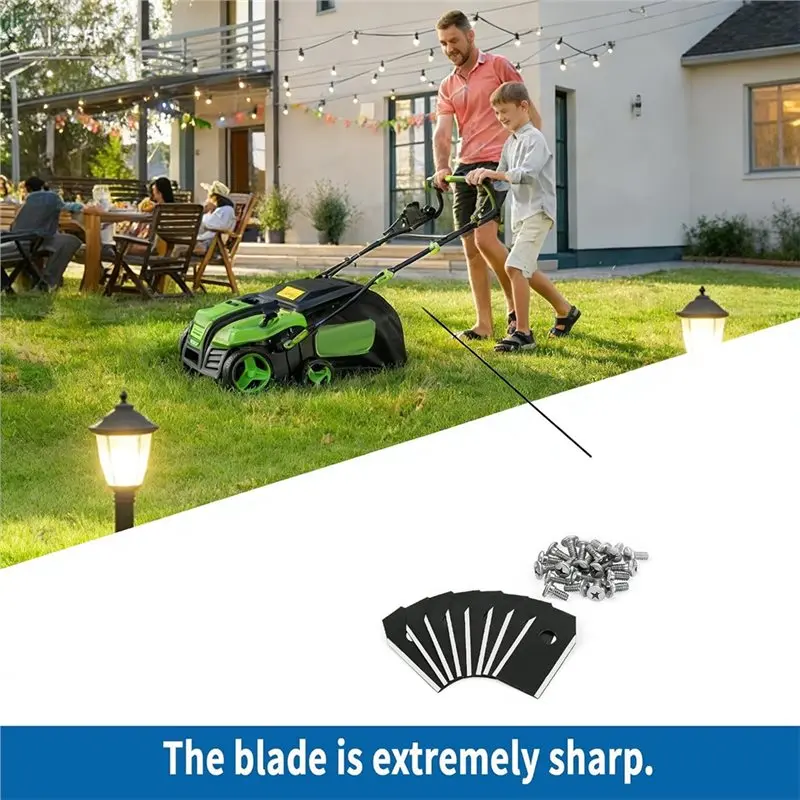 [Great Sell】 For Auto Mower Replacement- Universal 30Pcs Carbon Steel Robotic Lawn Mower Blades With Screws