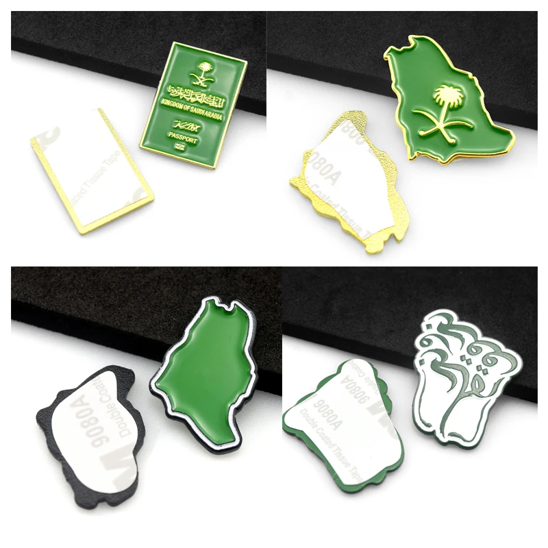 50 Pieces Phone Case Sticker Brooch Saudi Arabia 94 Anniversary Alloy Decoration Pins Party Gifts Drop Ship Seller Only