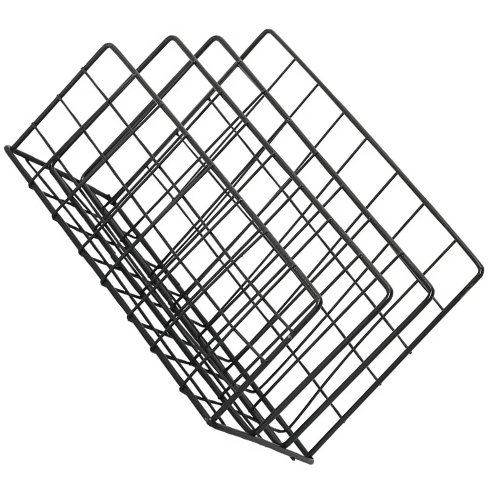 Desktop Mail Organizer Metal Storage Rack 3 Slot Compact Wire Mail Sorter Stylish Book Magazine Holder Office Desktop Organizer