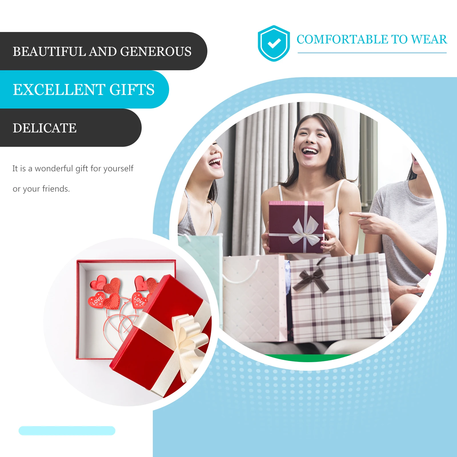 

4Pcs Valentine Heart Headbands Lovely Cupid Design Party Hair Accessories Adults Holiday Headwear Valentine Headbands