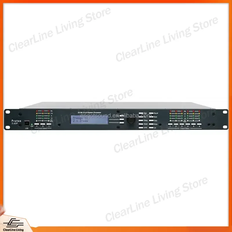 3 Input 6 Output Digital Speaker Processor DSP Audio Sound System Manager Crossover Equalizer Limiter for Professional Stage