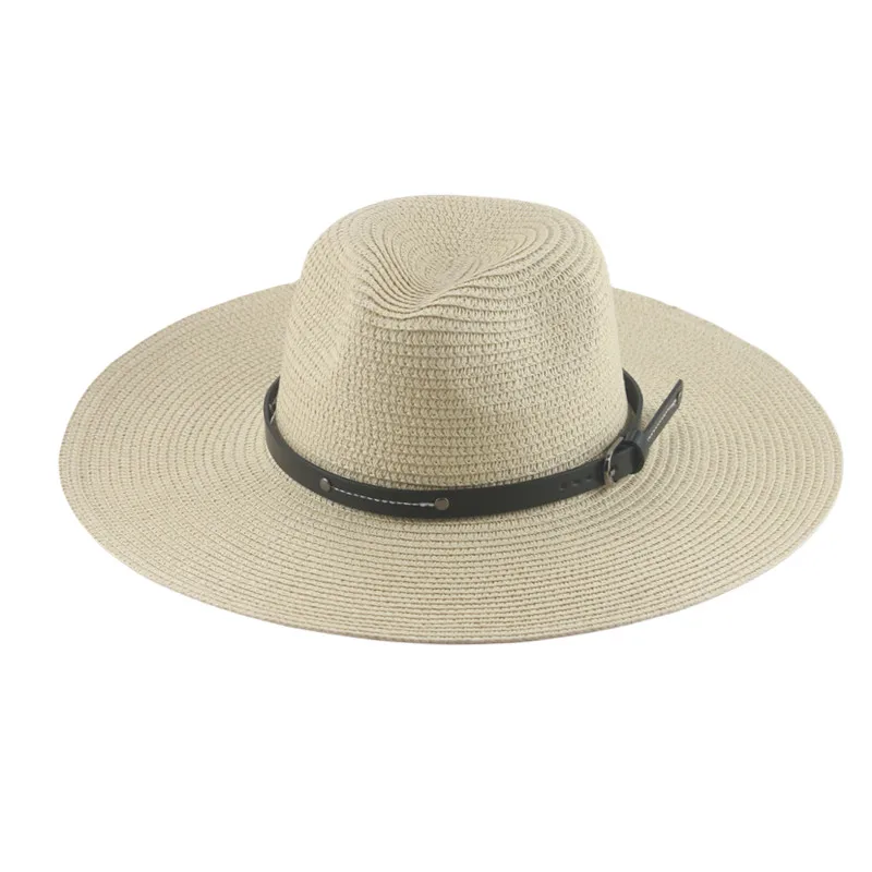 Hat Beach Hats for Women Bucket Hat Wide Brim 11cm Straw Hat Summer Khaki White Outdoor Panama Women Men Caps Gorras Para Mujer