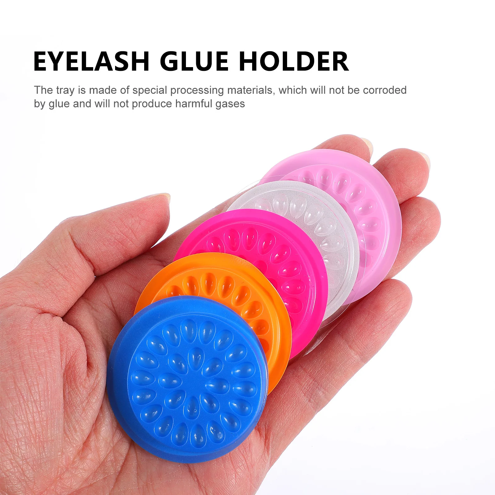 20 قطعة رمش الغراء الوسادة علبة حامل ل لاش تمديد مقاوم للماء قابلة لإعادة الاستخدام كاذبة رمش طوقا البليت أداة عدة ملحق #4