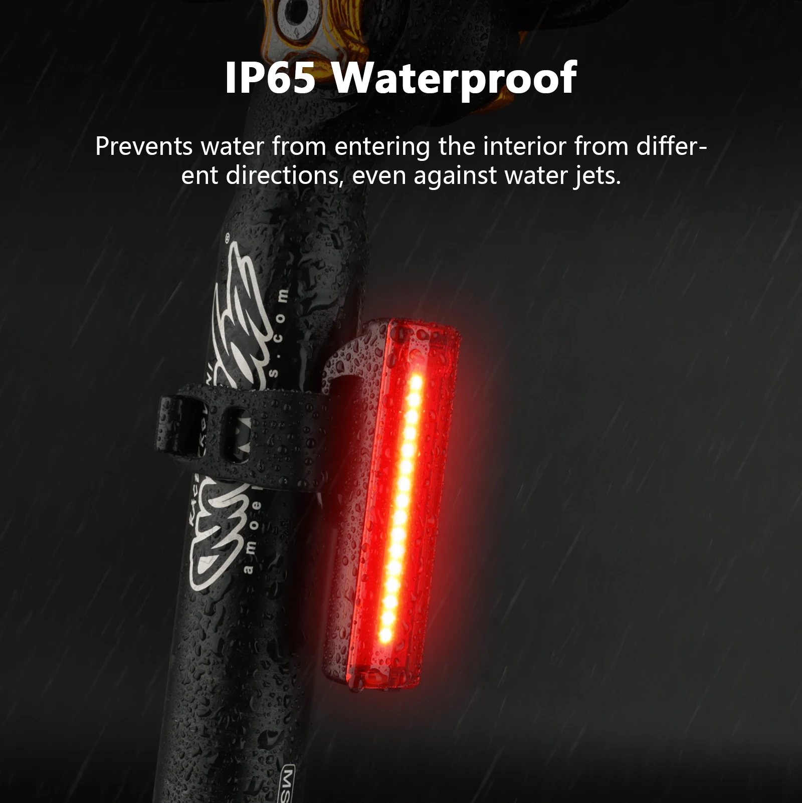 BOLANY IPX6 500mAh Bicycle Taillight 16LED Super Light Bike Night Light Waterproof LED USB Charging for Cycling Bike Light