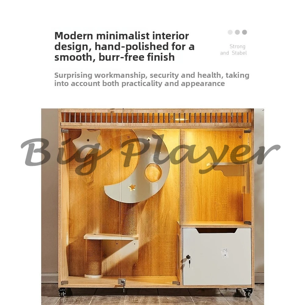 

Custom Glass Cat Villa - Solid Wood Pet House for Pet Shop Display and Home Use