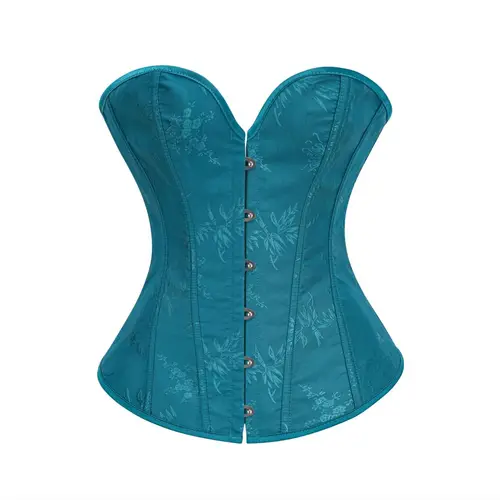 Imagen 2 del producto Corsé gótico con deshuesado de Jacquard amarillo para mujer, corpiño Victoriano de alta calidad, disfraz burlesco, corsé Sexy femenino