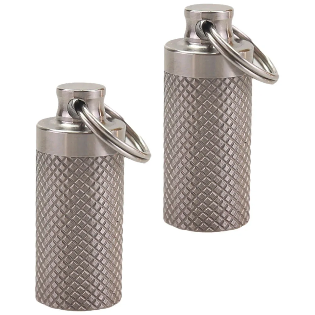 

2 шт. портативная водонепроницаемая бутылка для таблеток премиум-класса металлический аварийный контейнер для путешествий на открытом воздухе, пешего туризма, кемпинга, рыбалки