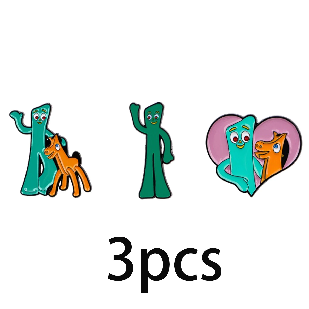 

Cute Retro Character Enamel Pin Green Horse Brooches Badge On Backpack Lapel Pins for Clothes Jewelry Accessories Fan Gift
