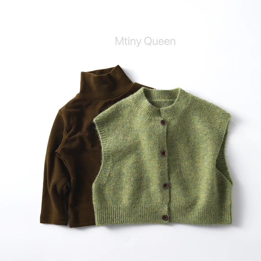 Solid Girls Sweater Cardigan Baby Boys Knitted Vest Jacket Cotton Kids Clothes Autumn New Children Sleeveless Knit Vest  789