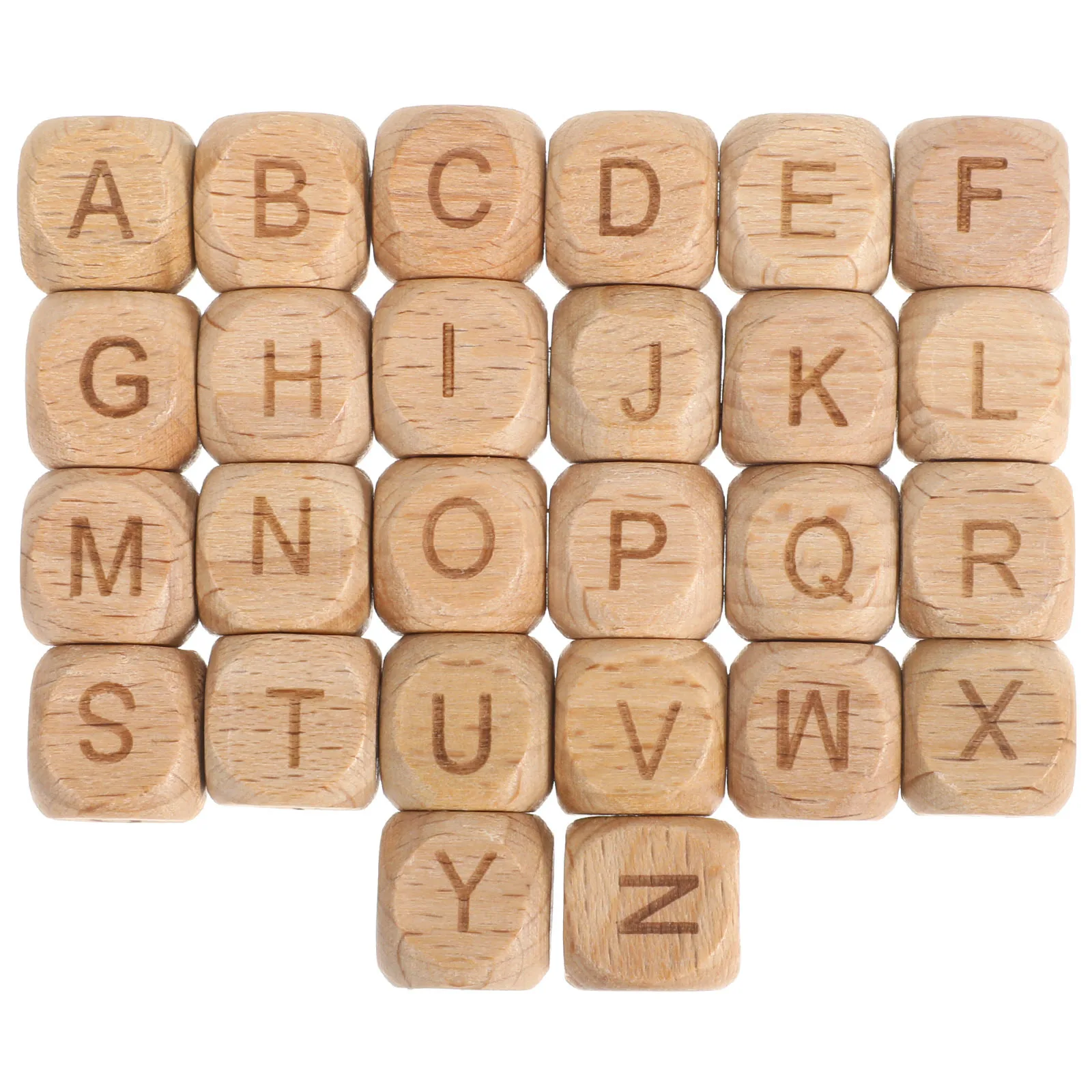 

260Pcs Alphabet Beads Wooden Letter Cubes Smooth Square Wood Letters for Handmade Gifts Kids Learning Projects Bulk Craft