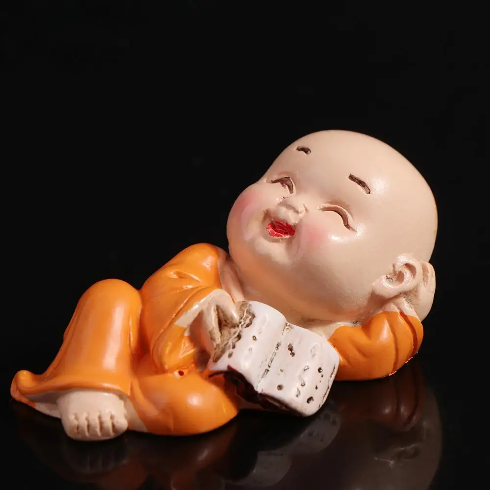 Cute Mini Buddha Figurine Resin DIY Buddha Ornaments Multiple Styles Exquisite Small Monk Sculpture