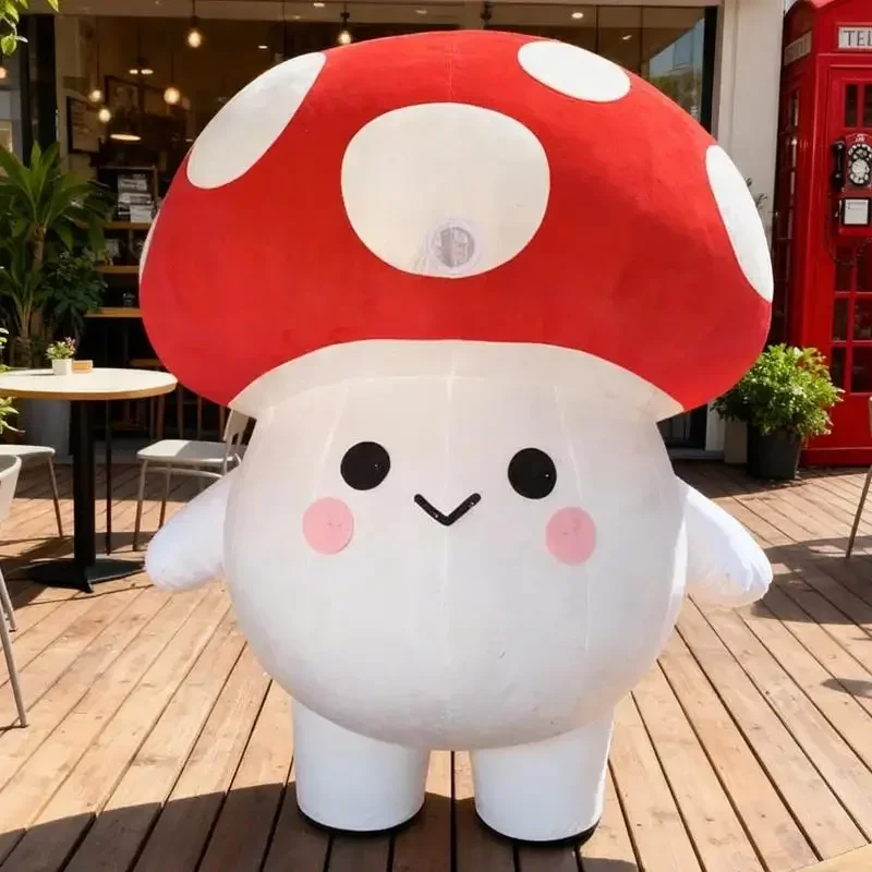 Inflatable Mushroom Mascot Costume Adult Cartoon Character Walking Cartoon Fancy Dress for Xmas Party Event view 5
