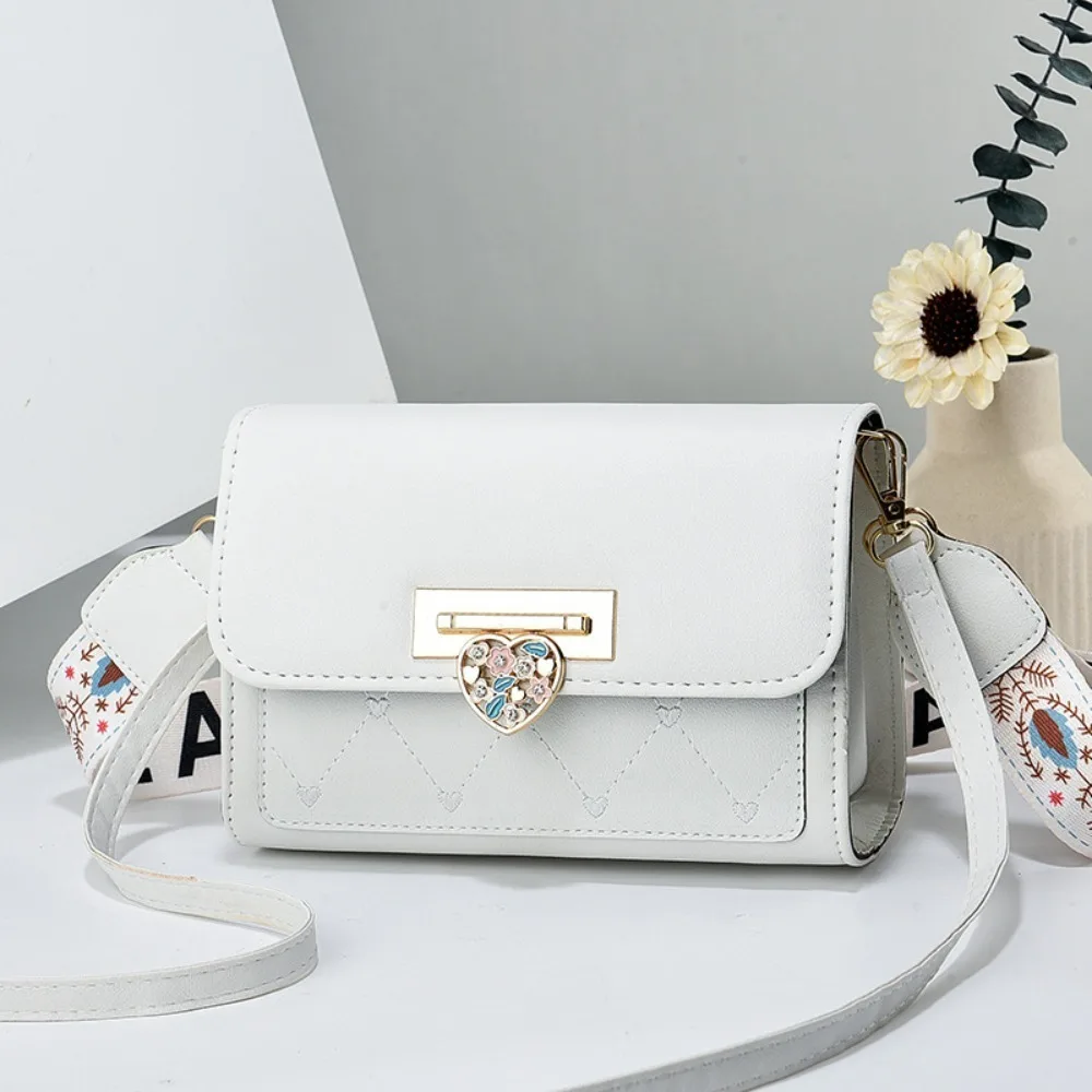 حقيبة كتف سلسلة جديدة قفل قلب الخوخ PU حقيبة رسول حقيبة مربعة صغيرة #2