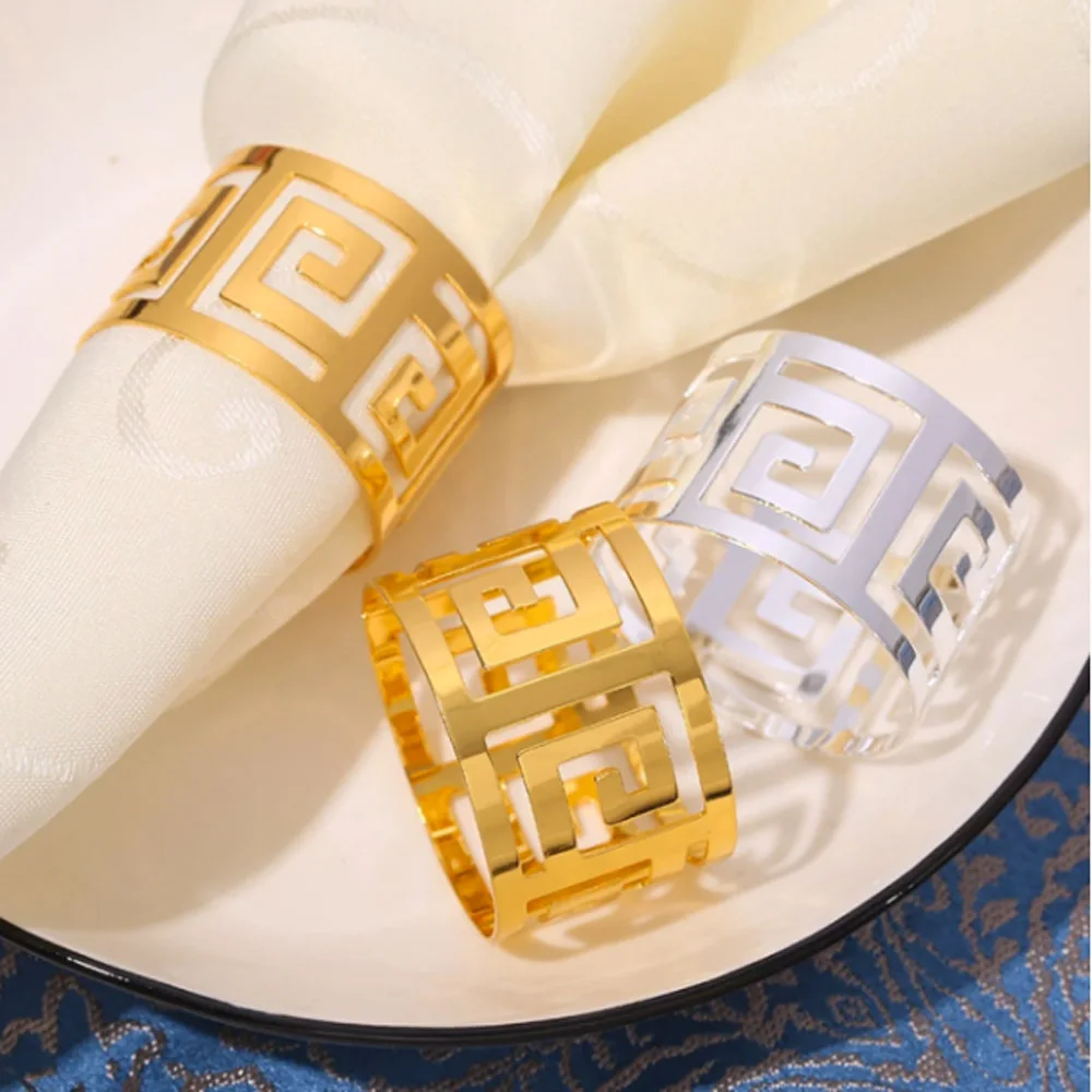 6pcs Napkin Holder Rings Chair Buckles Round Shape Table Setting for Featival Thanksgiving Anniversary Multifuntional Decoration