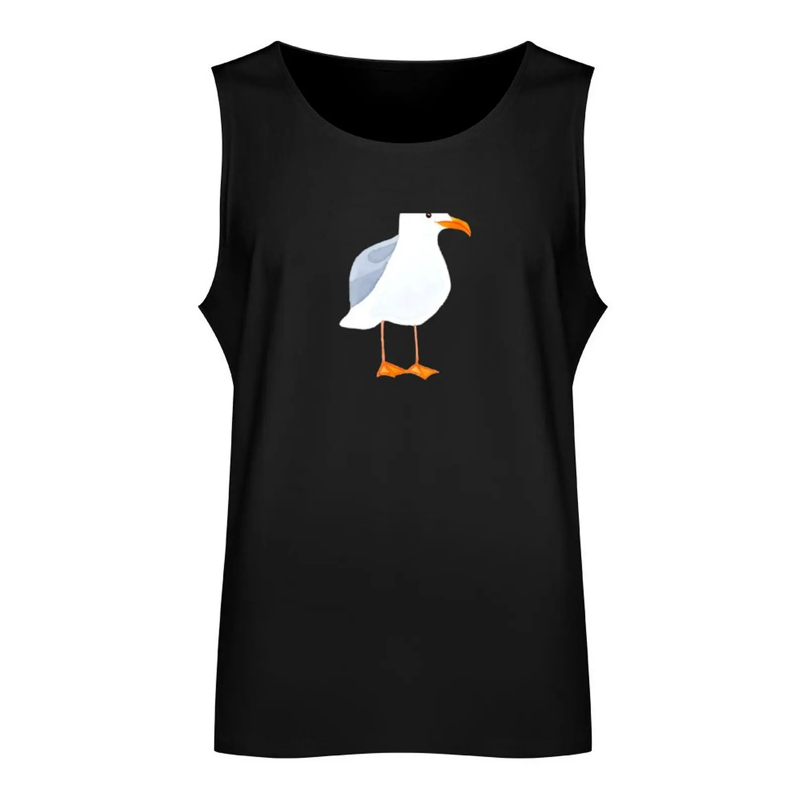 SEAGULL WATERCOLOR - Cute Sea Bird Design Tank Top gym men Fitness men clothing male top t-shirt for men