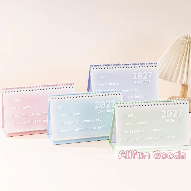[TG835]2027 Ins Style Calendar Simple Fresh & Creative Desktop Decoration Plan Check In Ornament Office School Supplies