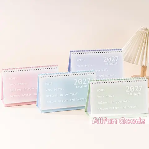 [TG835]2027 Ins Style Calendar Simple Fresh & Creative Desktop Decoration Plan Check In Ornament Office School Supplies