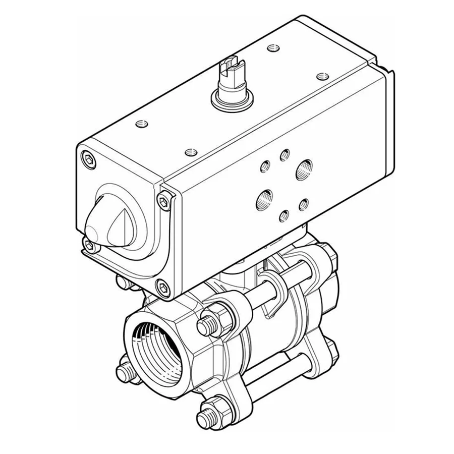 

Оригинальный привод шарового клапана VZBA-11/2 "-GG-63-T-22-F0507-V4V4T-PP60-R-90-C 1809657 F ESTO