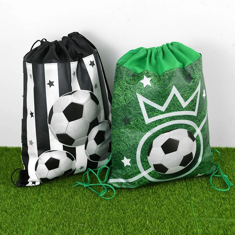 Soccer Party Non-woven Drawstring Bags Gift Goodie Bag World Game Snacks Storage Sports Theme Birthday Party Decoration Supplies
