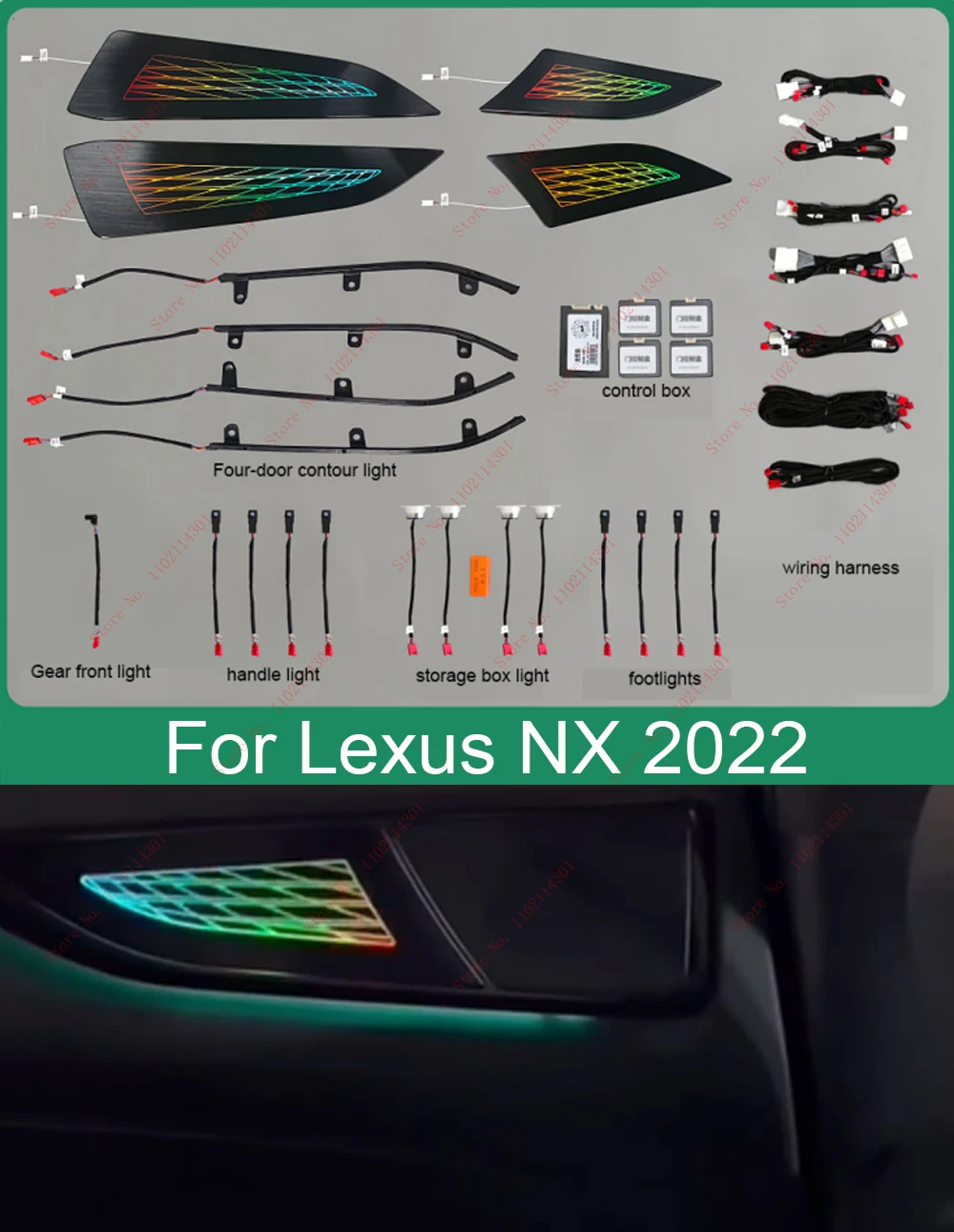 

Ambient Light Lamp For Lexus RX NX 2015-2022 64 Colors Advanced Atmosphere Light Decoration Lamp Interior decoration lights