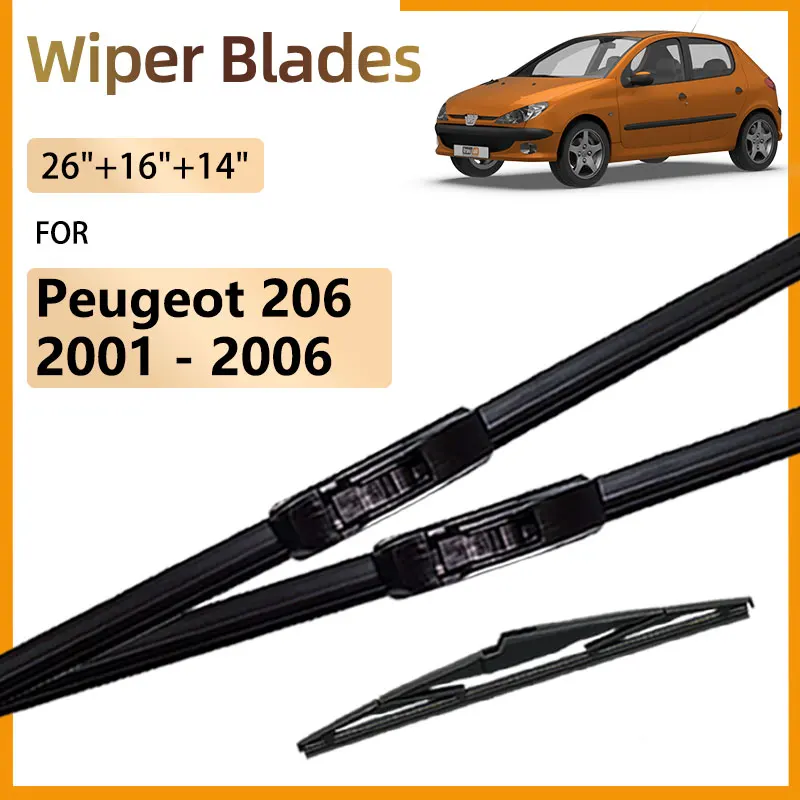 

Передние и задние щетки стеклоочистителя для Peugeot 206 Body Kits 2001-2006 Hatchback Автомобильные аксессуары Щетки для чистки лобового стекла