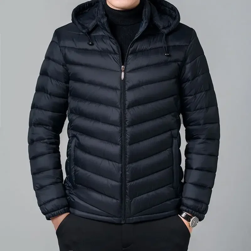 Men\'s Down Jacket Casual Padding Warm Parkas Lightweight Puffer Male Padded Coats Winter New in External Clothes Aesthetic 2024