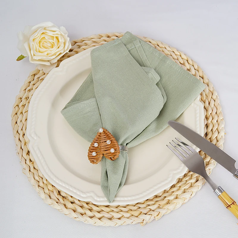 Juego de 4 servilletas de tela para servir Hotel, servilletas de tela de algodón de 30x45cm, manteles de cocina para decoración de boda y granja
