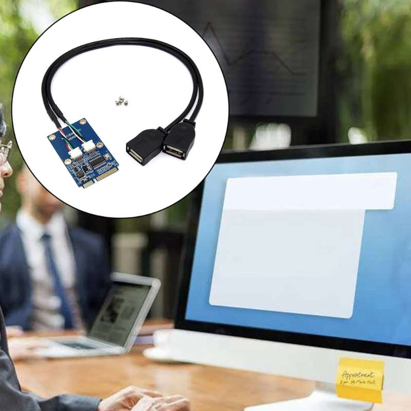 Máy tính xách tay Bộ chuyển đổi Pcie nhỏ sang USB mạch chủ Bộ mở rộng Pcie nhỏ USB2.0
