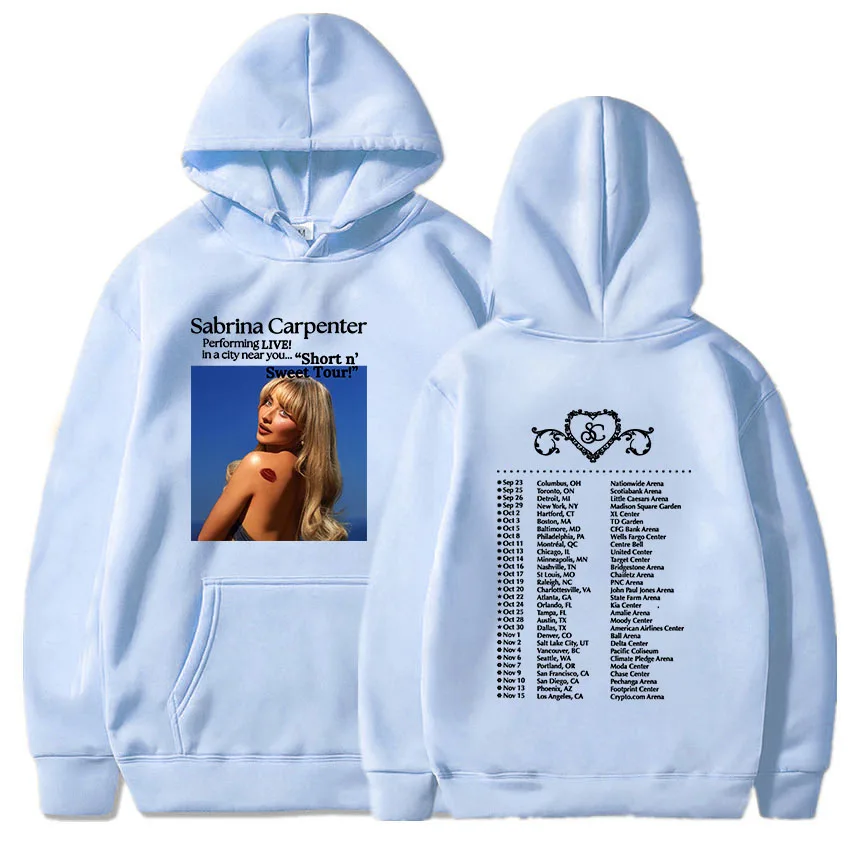 Short N\' Sweet Album 2024 Tour Hoodies Sabrina Carpenter Singer Graphic Sweatshirts Sudadera Mujer Winter Hooded Fleece Pullover