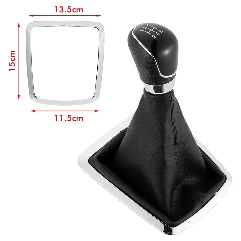 Gear Shifter Knob Lever Manual 5/6-Speed Galaxy with Leather Dustproof Cover for Ford Focus 2 MK2 FL C-MAX 2006-2011 Car Styling