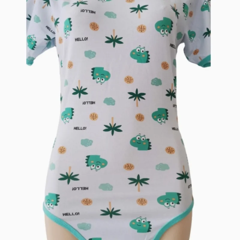 Cute Cartoon printing Onesie Pajamas Adult Baby Jumpsuit Snap Button ABDL Onesie Couple Adult Onesie Soft Comfortable view 3