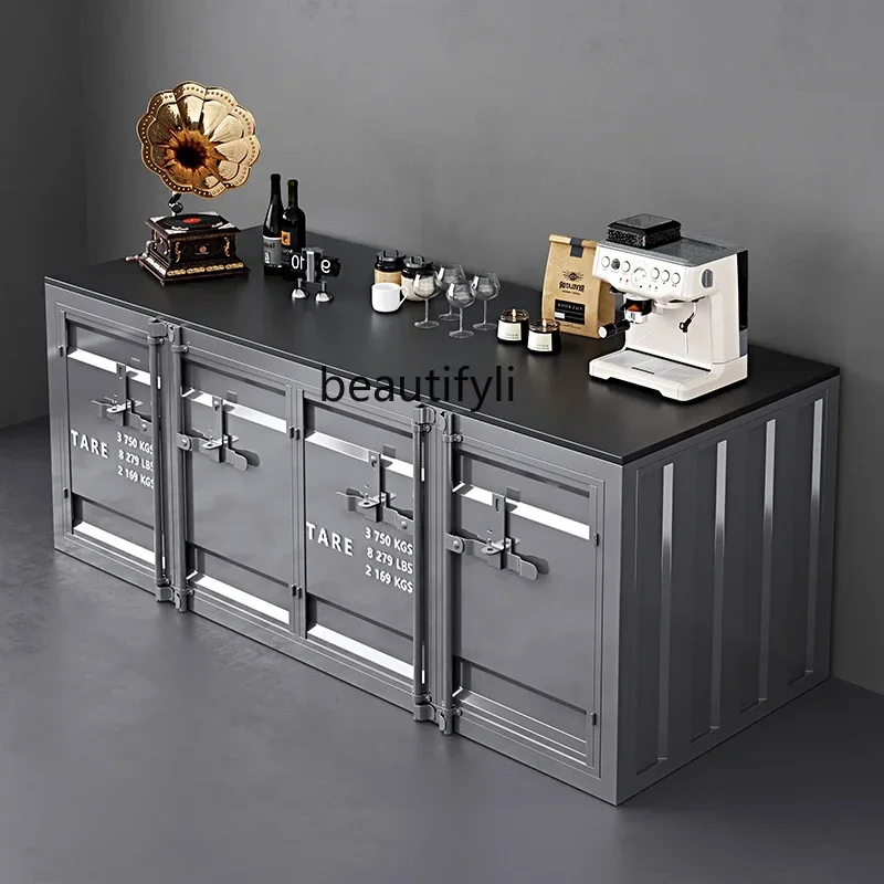 SS newIndustrial Style Container Bar Sideboard Restaurant Hotel Meal Preparation Tea Cabinet Hall Storage Cabinet