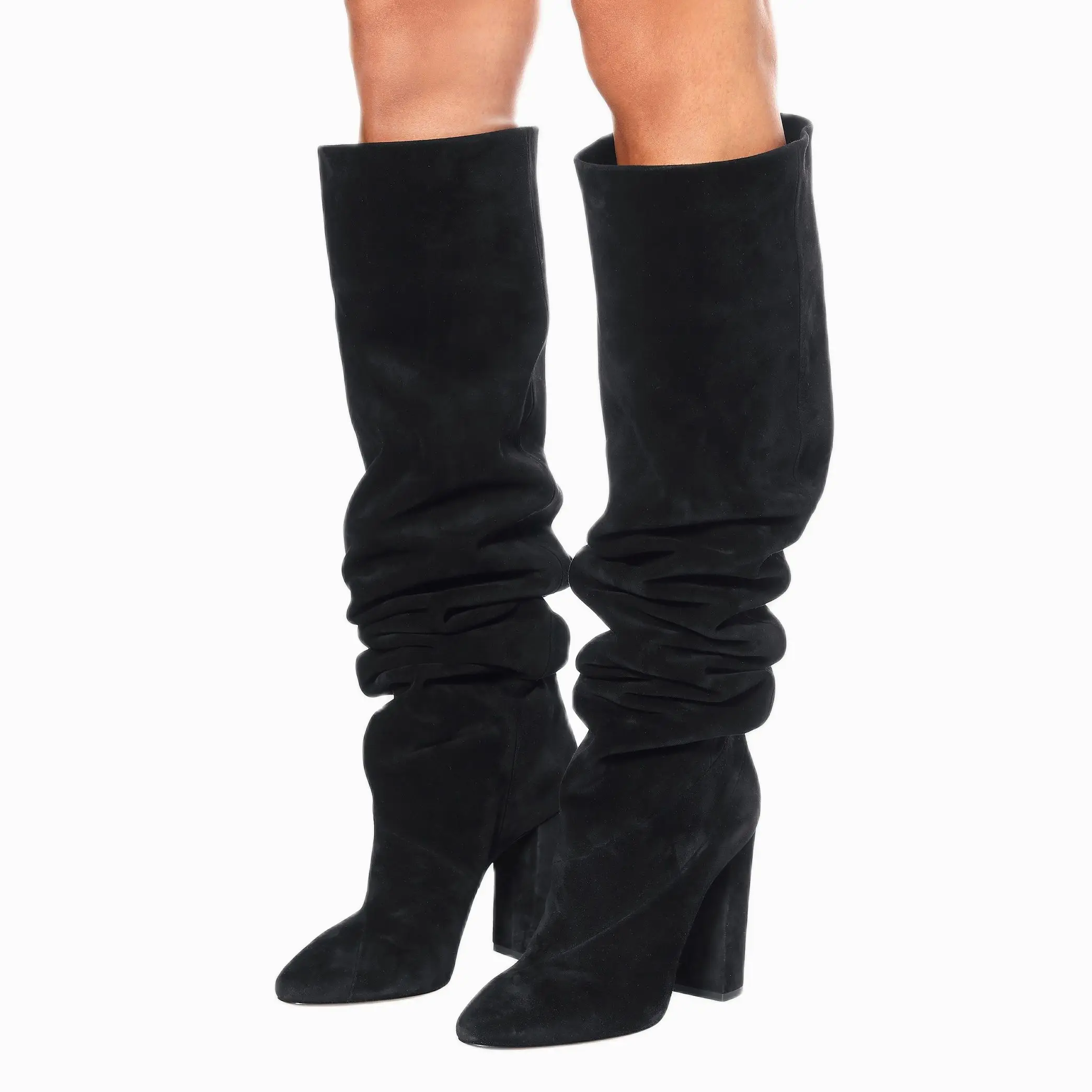 

White Mesh Hollow Platform Knee Boots Women Stiletto Peep Toe Back Zipper Sexy Shoes Simple Summer Spotted Leather Sewing Shoes