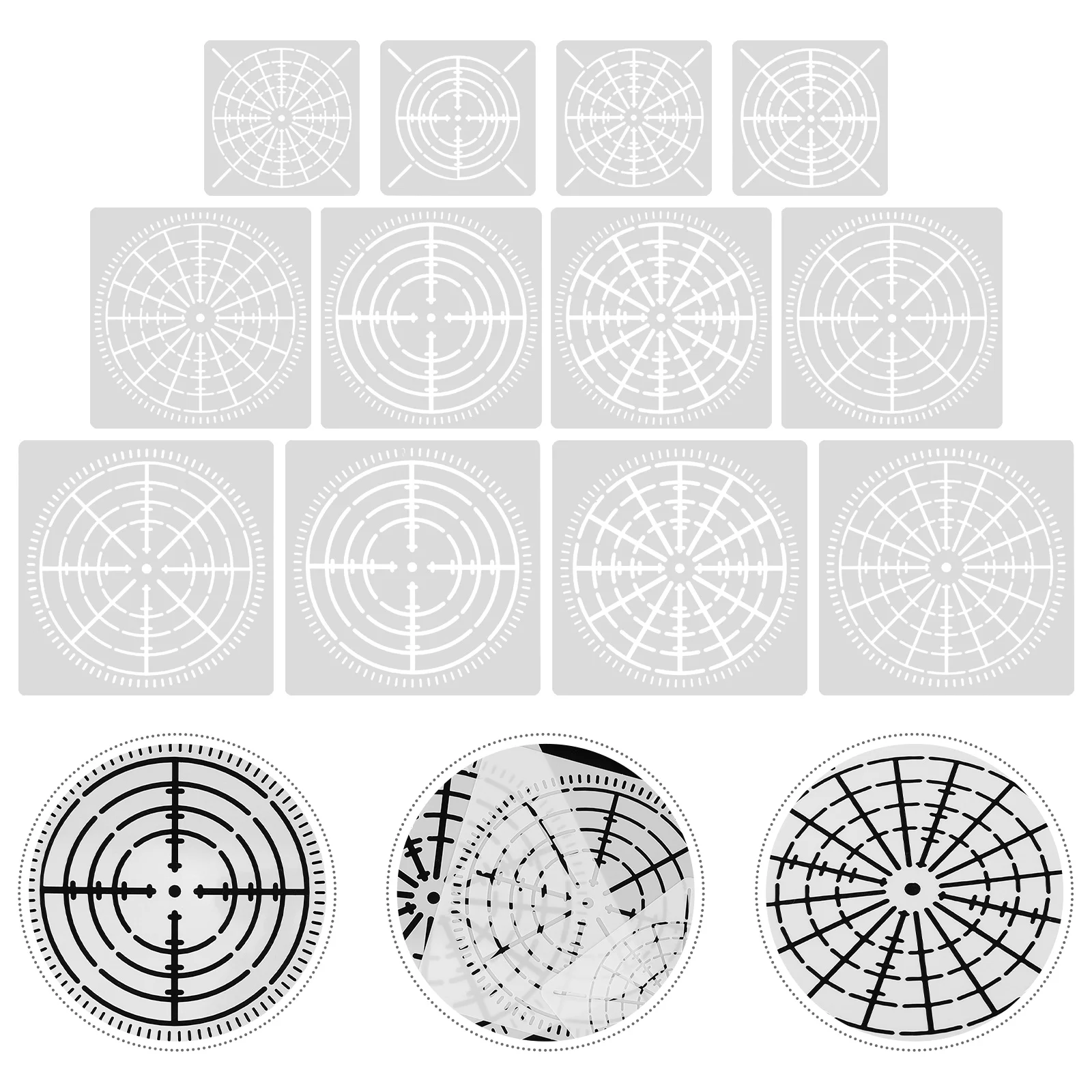 12 Sheets Delicate Stencils Convenient Dot Stencils Diy Templates Diy Supply