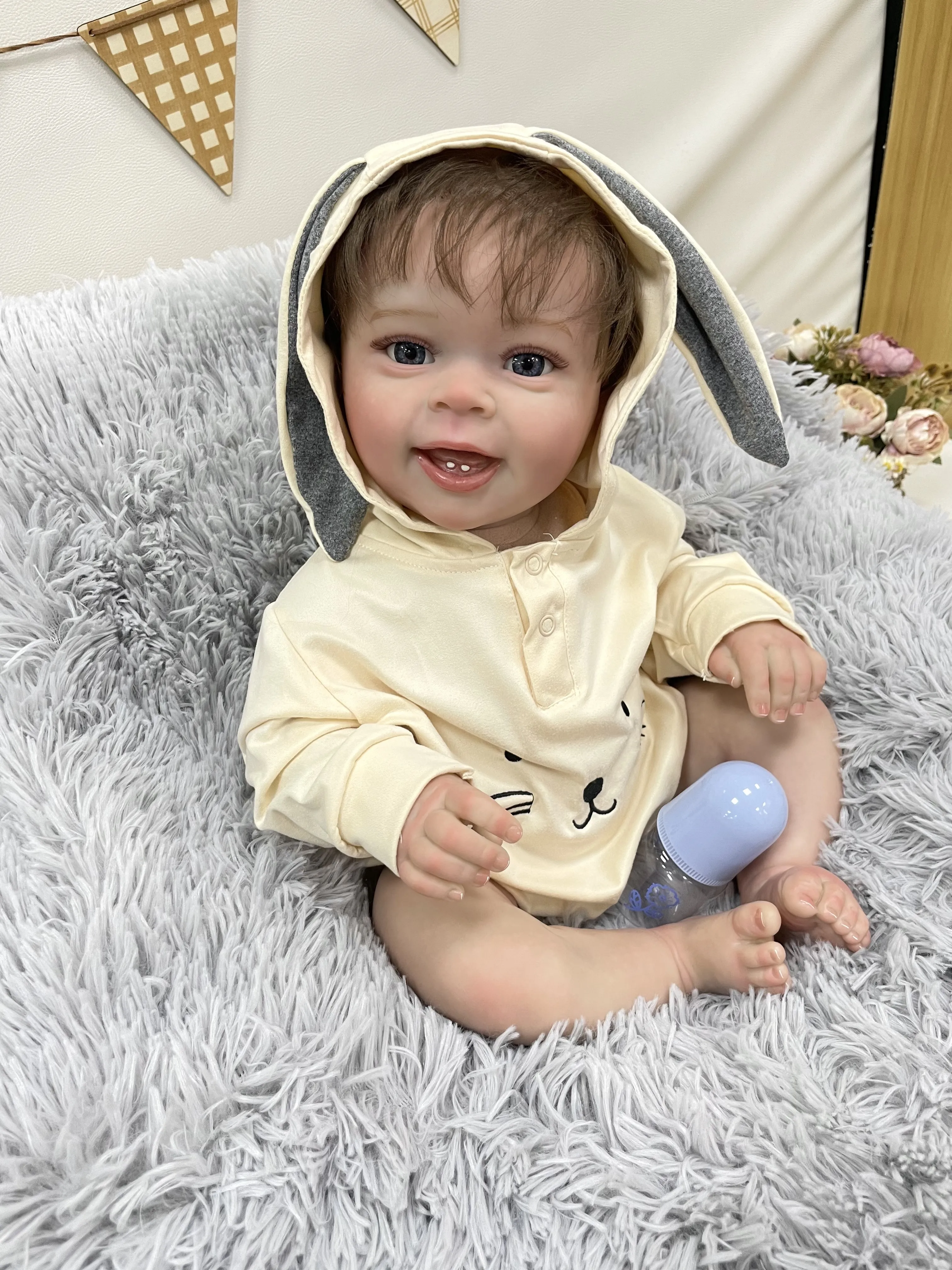 Cokela alta cor 24 Polegada 60cm grande bebê reborn realista corpo de algodão vinil macio venda real silicone reborn bonecas do bebê