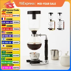 3/5Cups Syphon Pots High Quality Coffee Kettle Pot Set Filter Syphon Coffee Maker Tea Siphon Heat-Resistant Household Pot