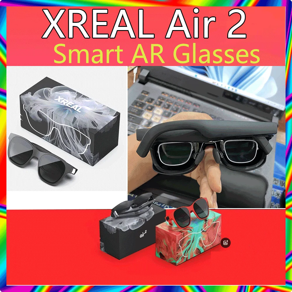 XREAL Air 2 NREAL AIR2 Smart AR Glasses PK (INMO AR Glasses 3D Smart Cinema Steam VR Game نظارات شمسية سوداء عالية الجودة)