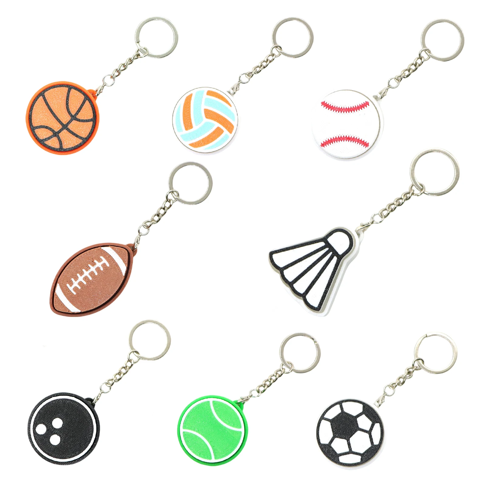 

3D Printed Sports Balls Clicker Key Chain Sport Theme Cartoon Sensory Clicker Sport Ball Keychain for Handbag Decoration
