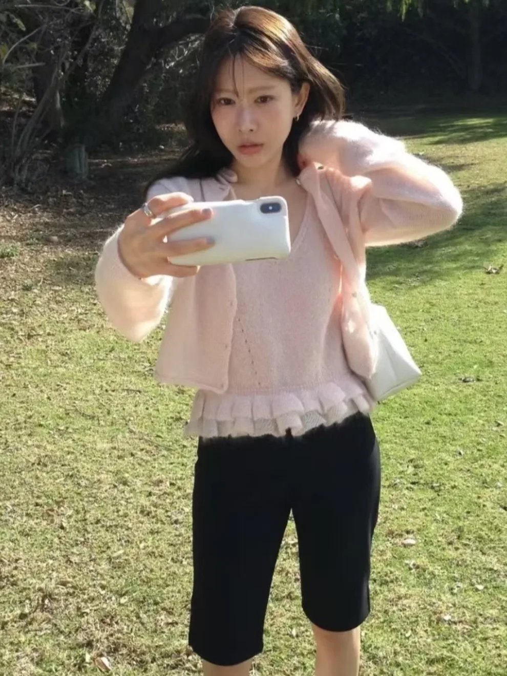

Chic Autumnal Soft Youthful Inner Wear Ruffle Sve Knit Sweater Long Sve Women's Top Soft Cozy Street Sle Spring Autumn