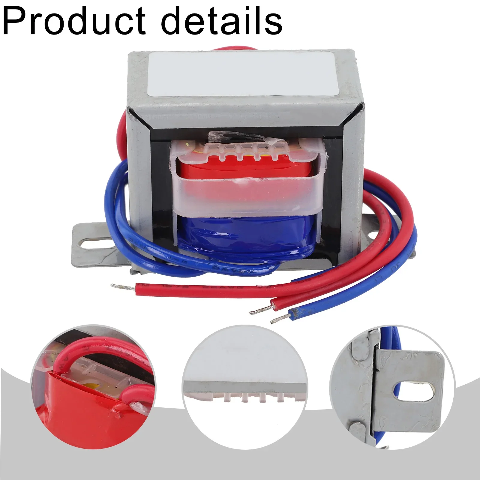 50*45*43mm EI Transformer Copper Wire Construction 12V Output Voltage 24V Output Voltage Flame Retardant Material 4
