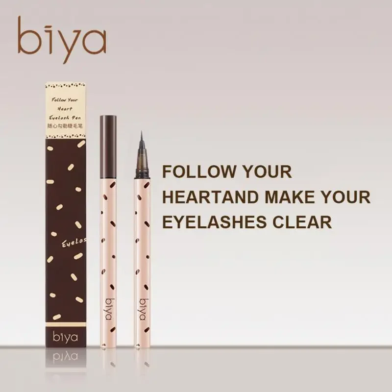 Biya Lying Silkworm Eyeliner Pen Ultrafeiner Wimpernstift Wasserdichter flüssiger Augen-Make-up-Stift Glatte, schnell trocknende Kosmetik