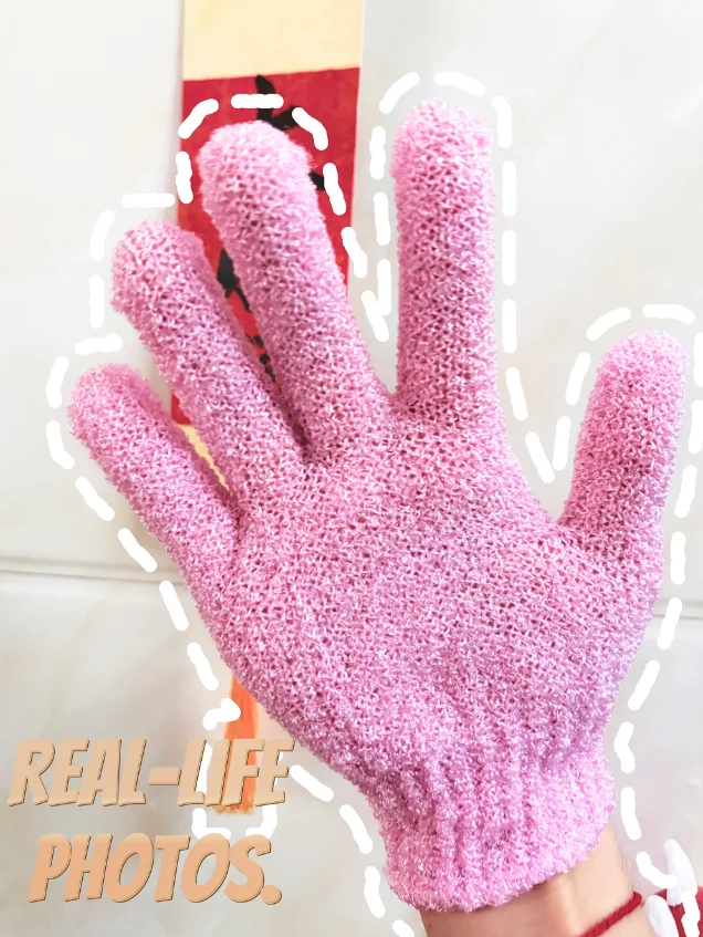 Peeling-Badehandschuh mit Dusch-Peeling-Handschuhen, Widerstandsfähiger Körpermassage-Schwamm zur Hautbefeuchtung – Detail 1