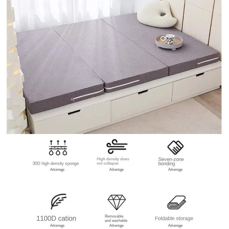 Japanese Latex Floor Mattress Thick Memory Foam Tatami Single Sleeping Topper Foldable Bed for Comfortable Rest