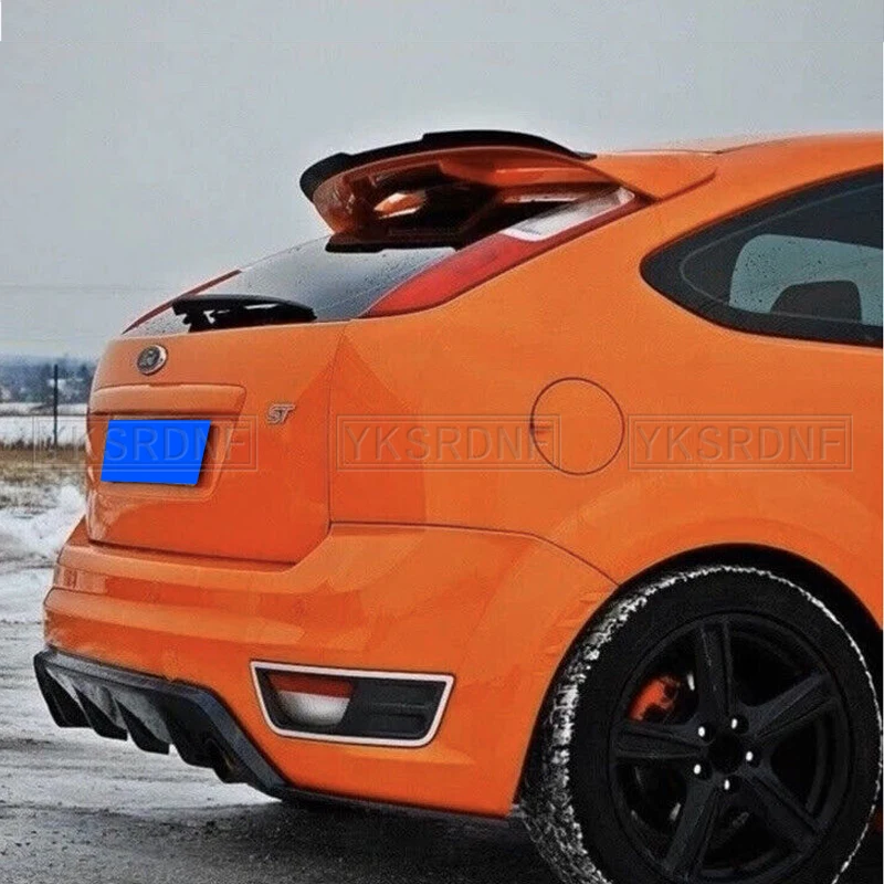 For Ford Focus ST MK2 MK2.5 Hatchback High Quality ABS Material Top Spoiler Wing Trunk Lip Boot Cover Car Styling